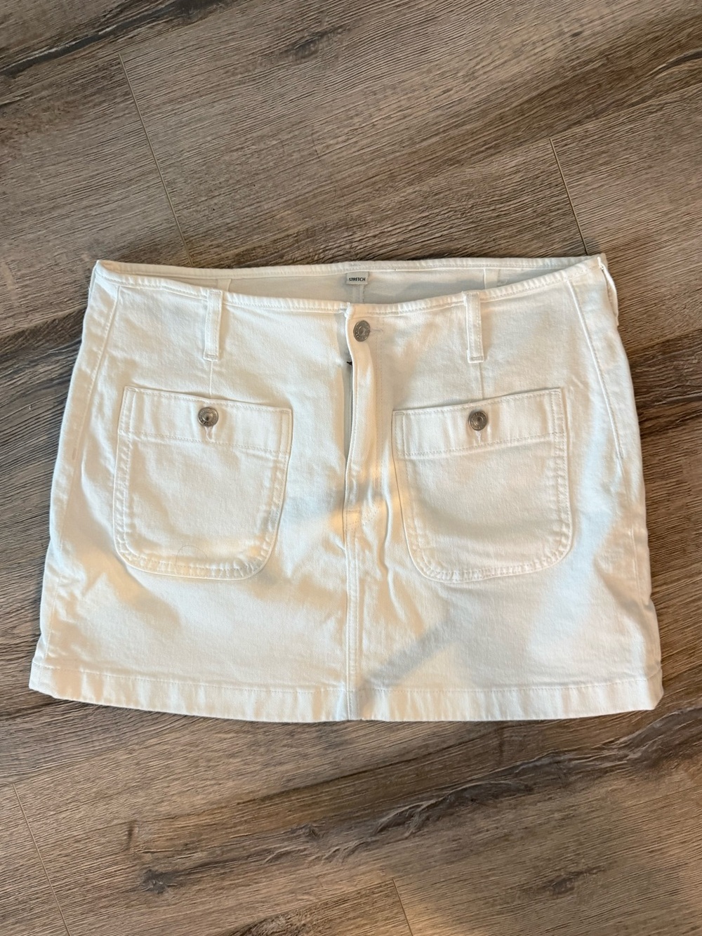 White Jean Skirt (Stretch)
